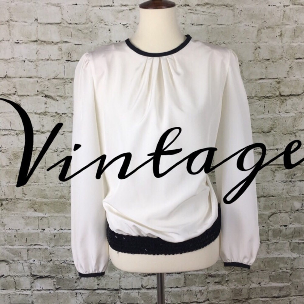 Vintage Sequin Trimmed Top